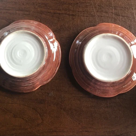 Two pottery small trinket dishes/ beautiful floral and colors/ sold as a set - Picture 4 of 5